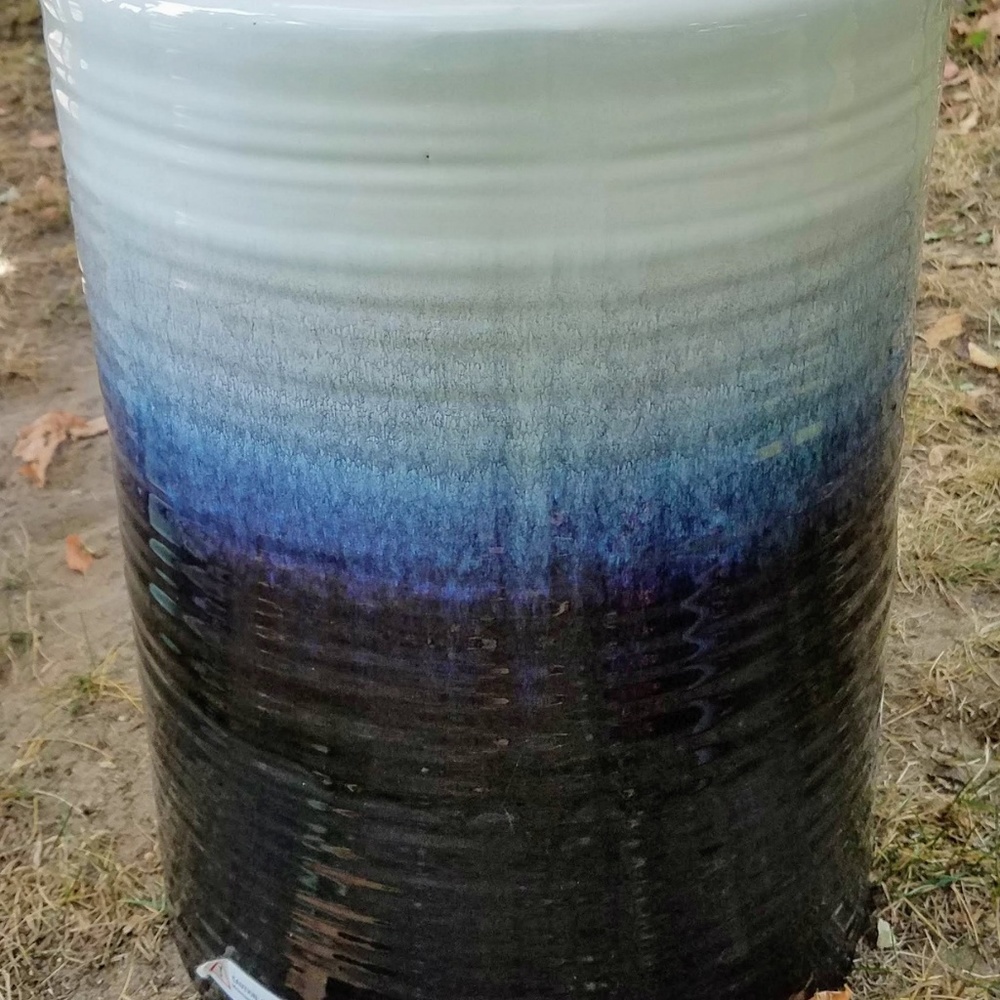 Indigo Blue and White Ceramic Garden Stool NWT